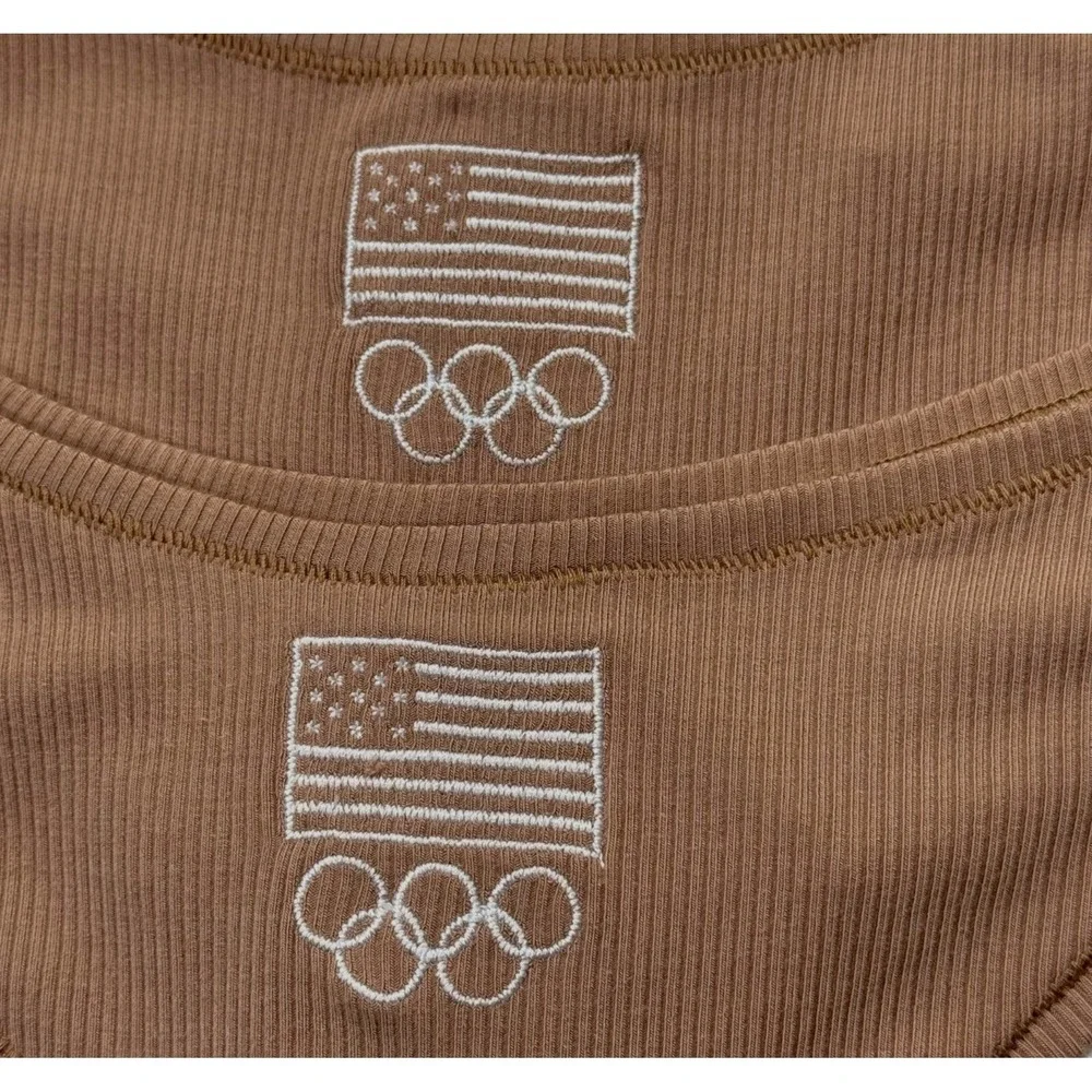 SKIMS Soft Lounge‎ Rib Dipped Thong Team USA Lot of 2 Sienna Medium
